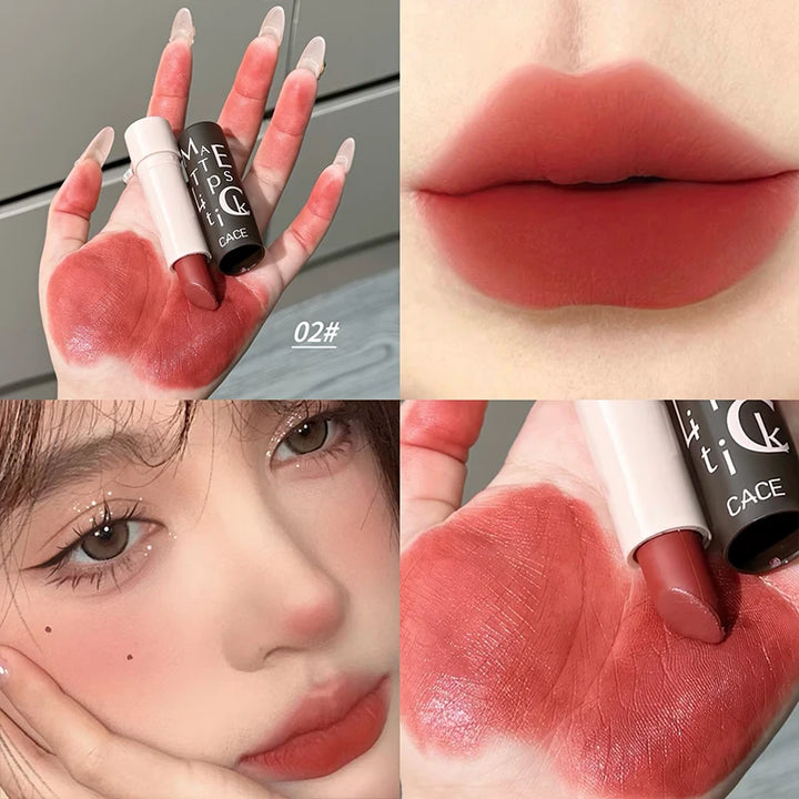 Vintage Party Velvet Matte Lipstick Rose Cream Silky Finish Long-Lasting Waterproof Full Coverage Nude Lip Tint Balm Make Up