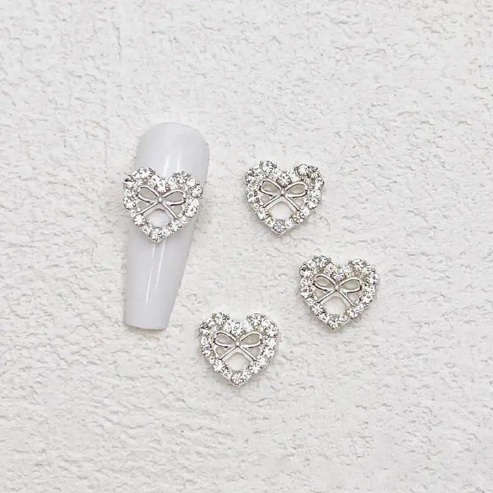 10pcs Mini 4*5mm Crystal Butterfly Nail Art Charms 3D Diamond Jewelry Parts Pink Clear Metal Manicure Decoation Rhinestones Gems