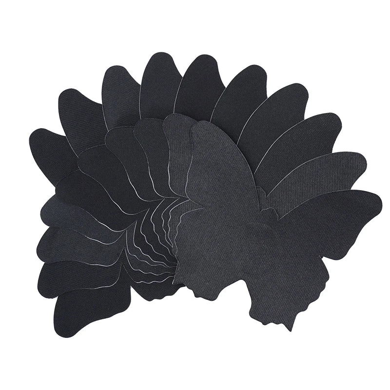 20pcs Black Women Cross Shape Self-Adhesive Disposable Satin Nipple Cover Sexy Breast Pasties Stickers Invisible Nipple Covers