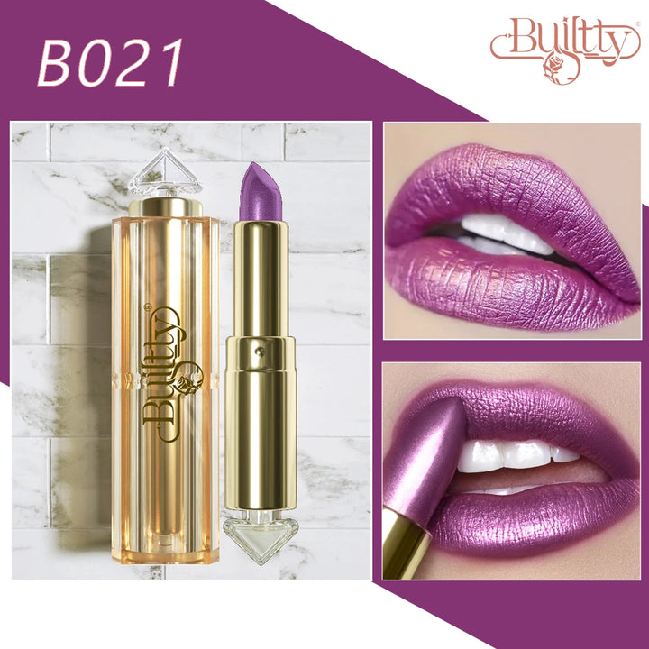 Cosmetics Blue Lipstick Gliter Makeup Marble Matte Glitter Lipstick Waterproof Long Lasting Matt Magic 12 Colors Shade