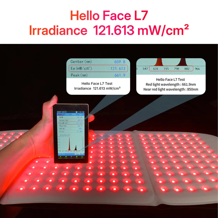 Upgraded Hello Face L7 Large Red Light Therapy Mat 792pcs LEDs 660 & 850nm Infrared Light Therapy Pad For Full Body Pain Relief