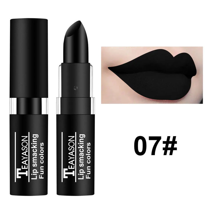 Matte Nude Lipsticks 12 Colors Waterproof Long Lasting Non-stick Cup Lip Glaze Sexy Vampire Red Black Lipstick Pigment Cosmetics