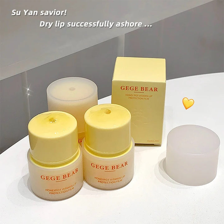 Gege Bear Small Honey Pot Vitamin Lip Mask Autumn and Winter Moisturizing Anti-drying Lip Balm