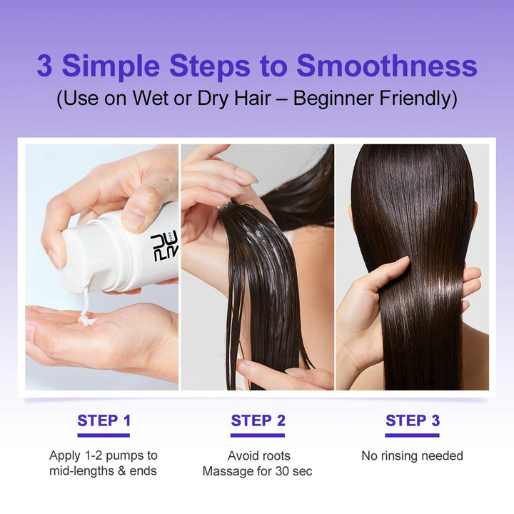 PURC Keratin Hair Treatment Leave-In Hair Mask Straightening Repair Damaged Frizz Smooth Shiny Hair Cream Hair Care Products