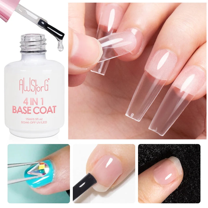 AWStorG 15ML Ace Gel 9-in-1 Nail Glue Gel Nail Polish Thickness Transparent Semi Permanent  Function UV Gel Soak Off Nail Art