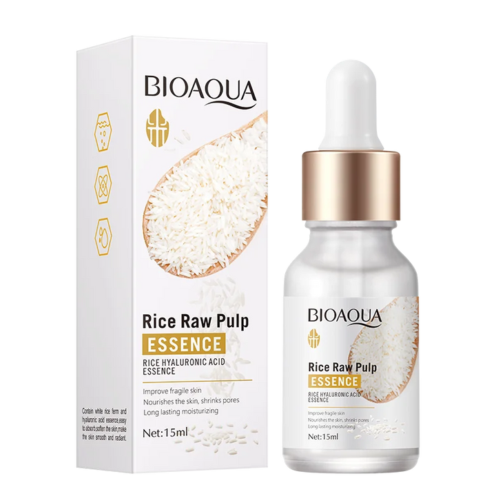 Rice hyaluronic acid essence moisturizes, moisturizes, brightens skin tone, improves skin roughness, and is a gentle serum