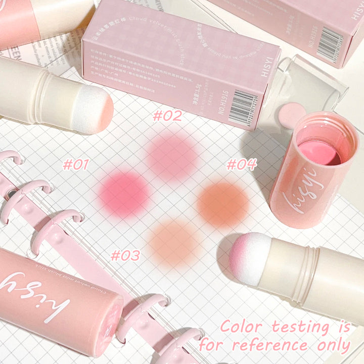 Velvet Mist Blush Stick - Vibrant and youthful, Korean style, natural long-lasting brightening, for both lips and cheeks
