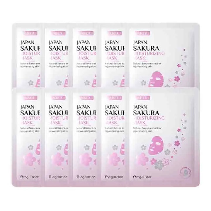 10pcs LAIKOU Sakura Face Mask skincare Moisturizing Anti-Aging Nourishing Facial Masks Sheet Mask Face Skin Care Products