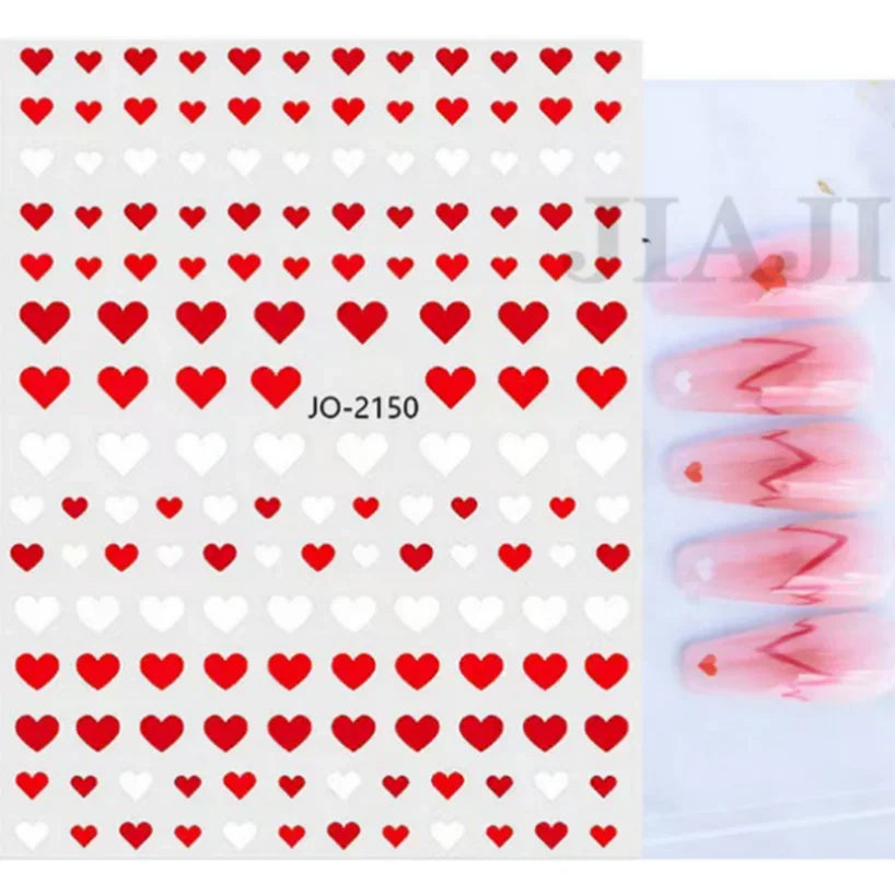1PCS Laser Love Letter Nail Sticker Nail Art Decoration Flower Star supplies Decals Press On Nails Stickers Parts