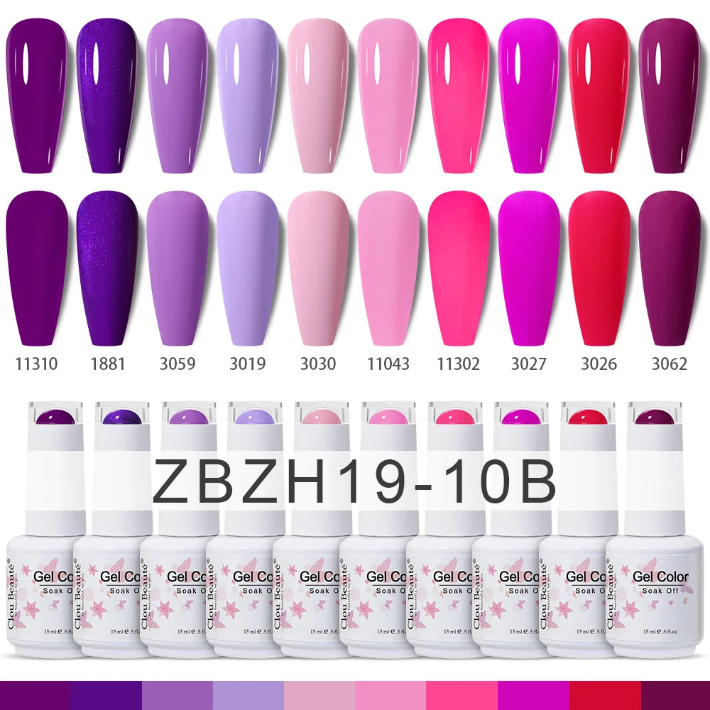 Clou Beaute 10/12/20/24pcs Gel Nail Polish Set Color 15ml White Glass Bottle Nail Art Kit Semi Permanent Gellack Nail Varnish