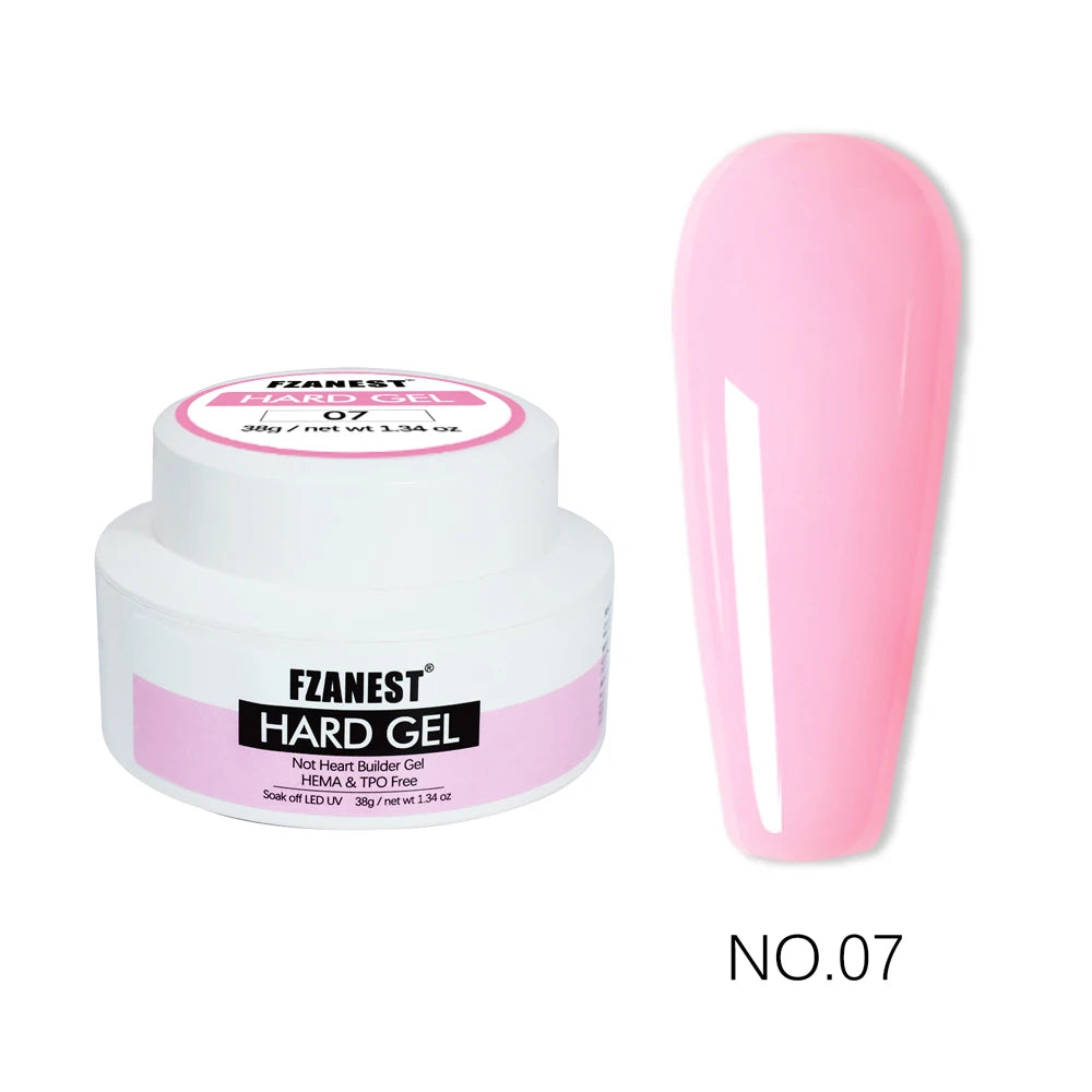 FZANEST HEMA FREE No Heat Nude Pink Builder Nail Gel Painless Hard Gel 9 Colors Sculpting Overlay UV Led Strengthener Extensions