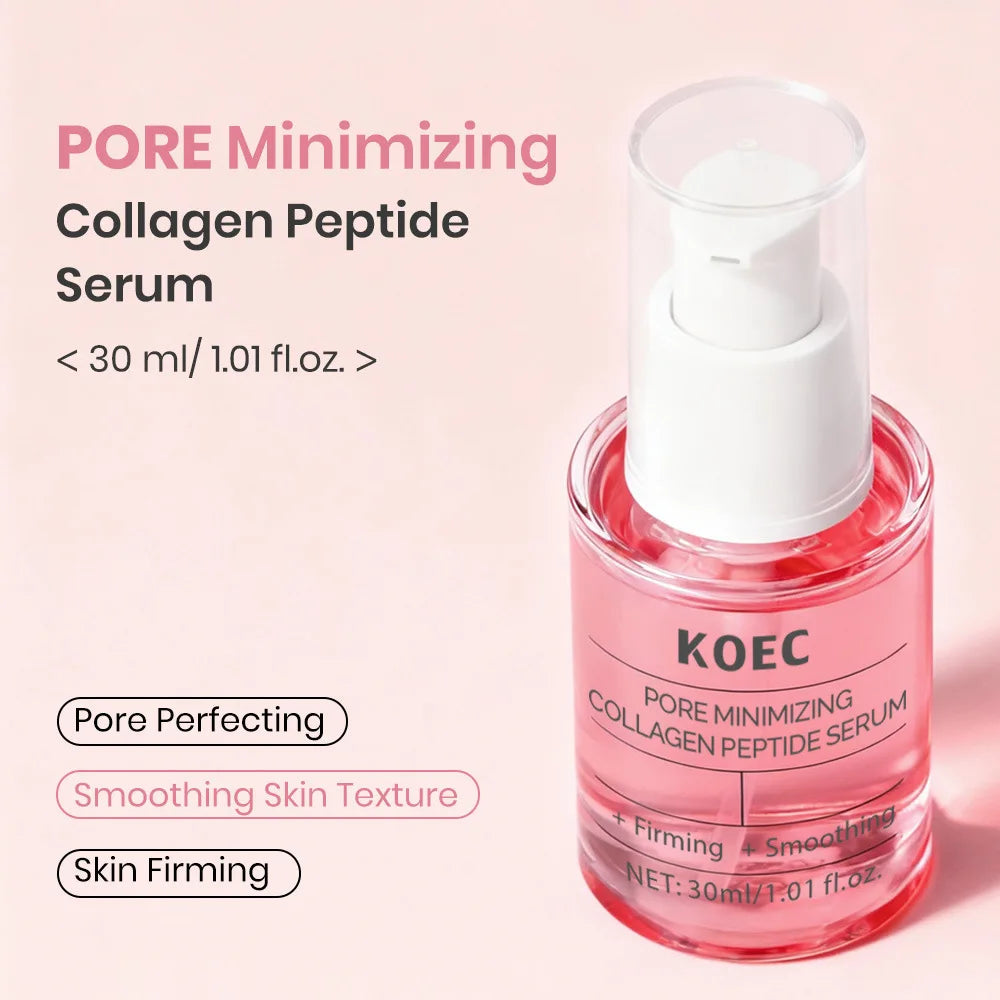 Pore Perfecting Collagen Peptide Serum Skin Firming Radiance Boost, Plumping Pore Care Makeup Prep Serum Korean Skin Care