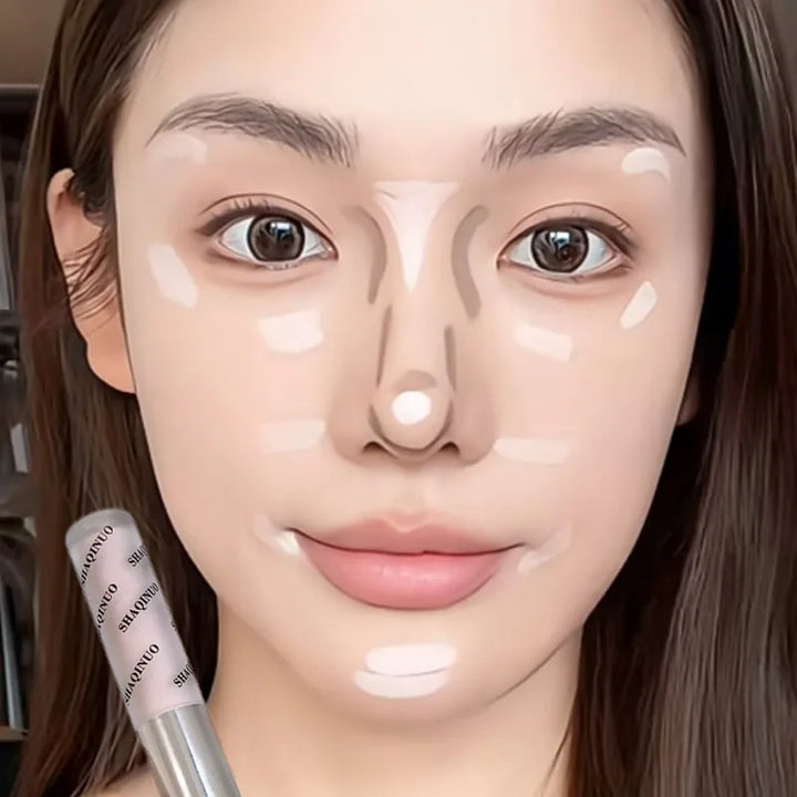 Double-head Nose Shading Contouring Brighten Stick Liquid Natural Waterproofing Grayish-brown Tone Face Contour Brighten Makeup