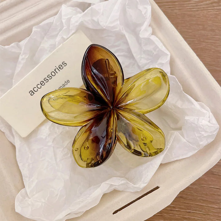 Korean Hawaiian Gradient Flower Hair Claw Clip For Women Girl Fashion Plastic Non Slip Hold Hairpin Barrette Hair Accessories