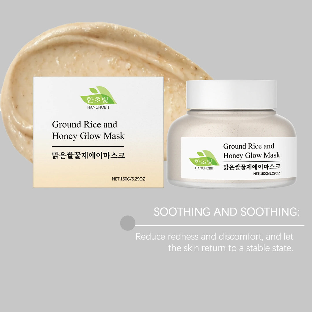 Rice & Honey Mask: Gentle Hydrating, Moisturizing & Exfoliating Leave-On Clay Mask for Facial Care