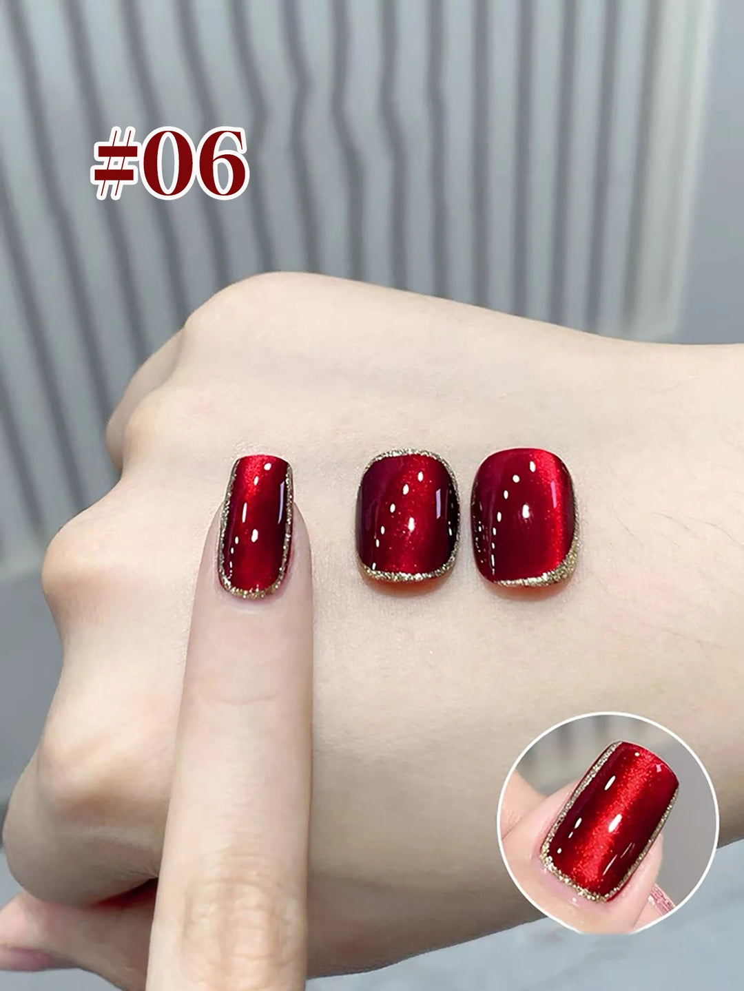 12ML 1-21PCS Autumn Nails Red through half the Sky Cat Eye Nail Glue Halloween New Whitening Glass Bead Cat Eye Nail Polish