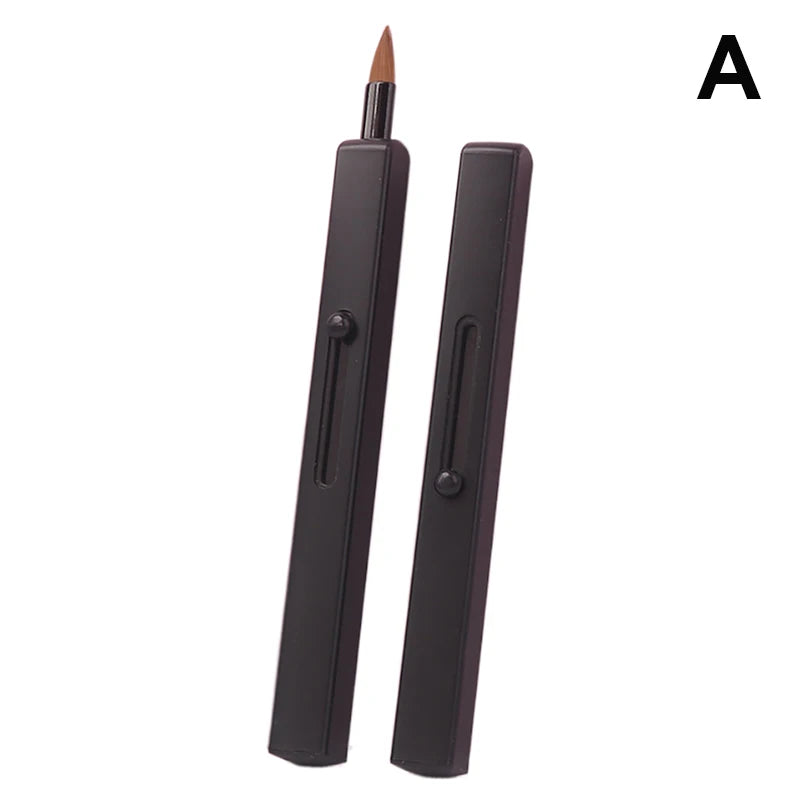 [L&P]Portable Soft Retractable Lip Brush Double Head Makeup Brush With Cover For Lipstick And Concealer Beauty