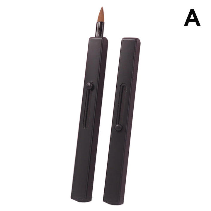 [L&P]Portable Soft Retractable Lip Brush Double Head Makeup Brush With Cover For Lipstick And Concealer Beauty