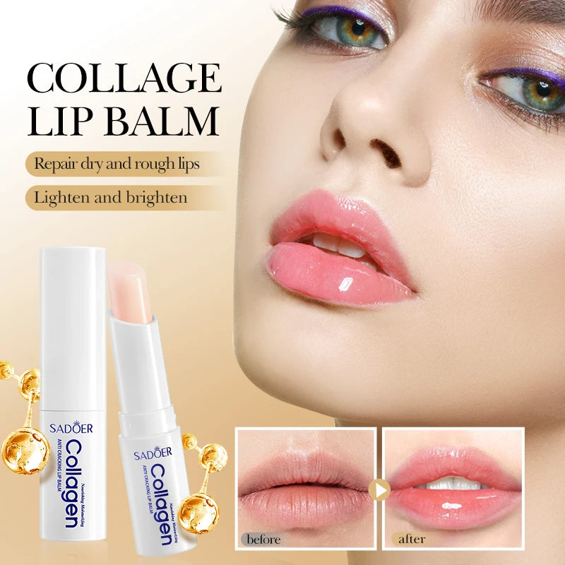 1/3/5PCS Collagen Lip Balm Moisturizing Anti-Cracking, Brightening & Repairing Lip Care with Nourishing Hydration ﻿
