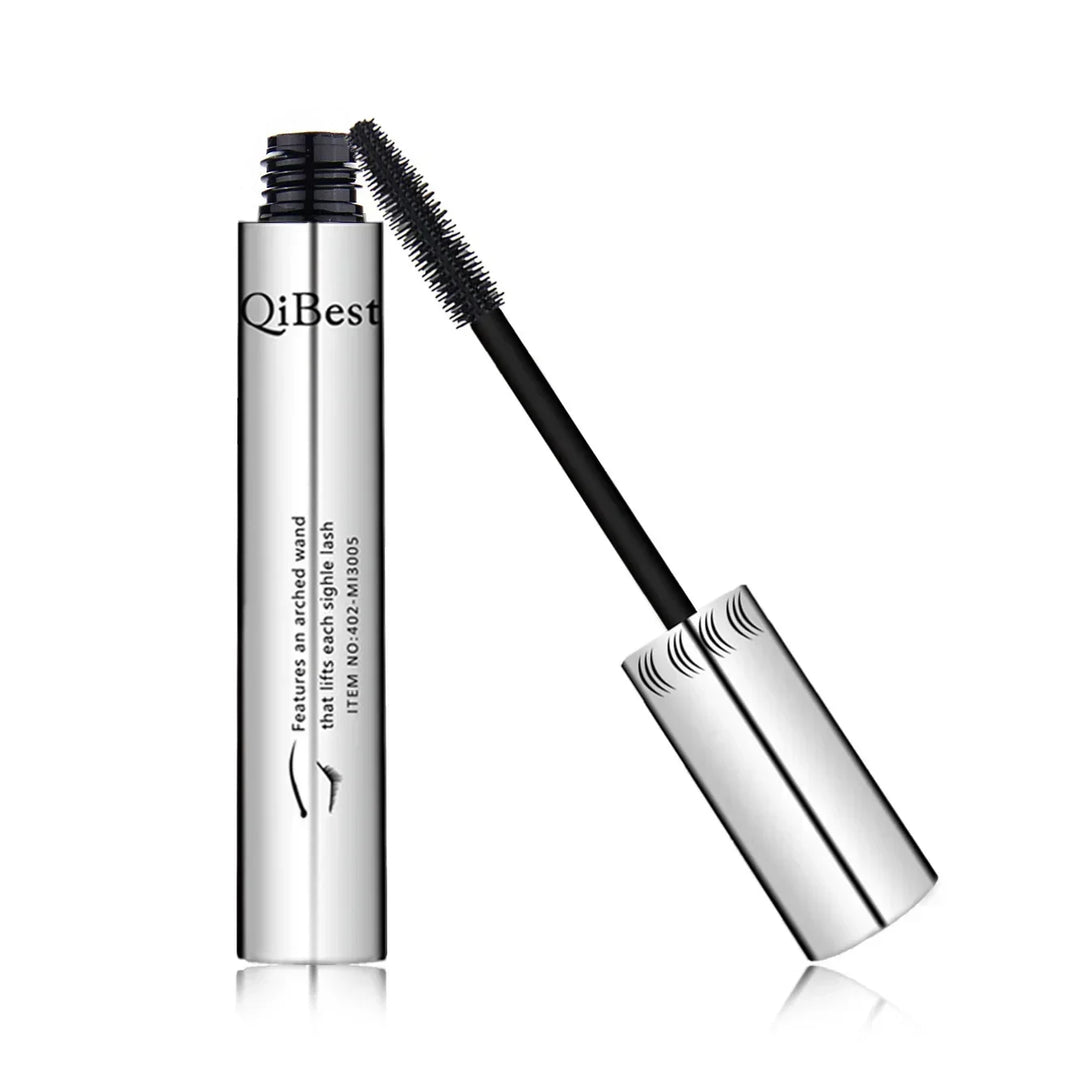 Qibest Silver Tube Mascara Waterproof Long & Curling Black Eyelashes Easy Removal No Dizziness Everlastingly Lasting