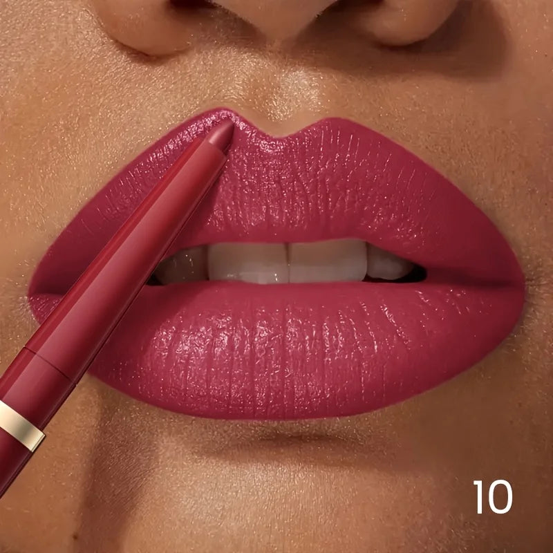 Long-lasting Waterproof Matte Nude Lip Liner - High Pigmentation, Retractable, Smooth Application, Natural Look