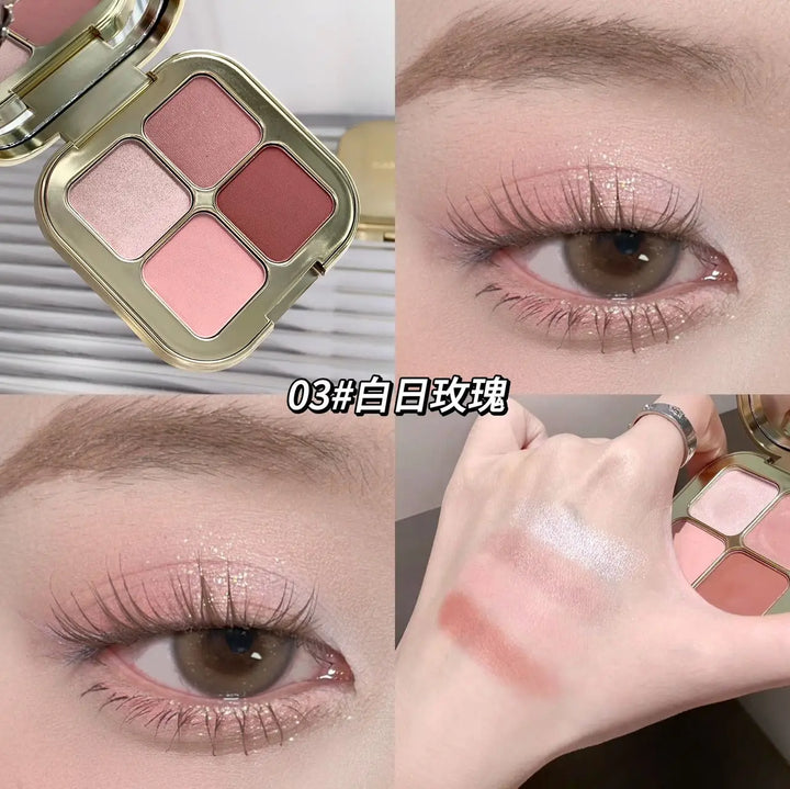 Eye Shadow Quad Sunset Magic Eye Shadow Plate (Pearl Matt Bright Ground Color, Daily Makeup Eye Shadow)