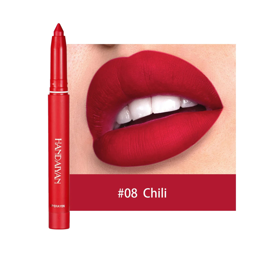 Handaiyan 12 Colors Lip Liner Matte Waterproof Velvet Nude Lipstick Pencil Sexy Red Brown Pigments Makeup Long Lasting