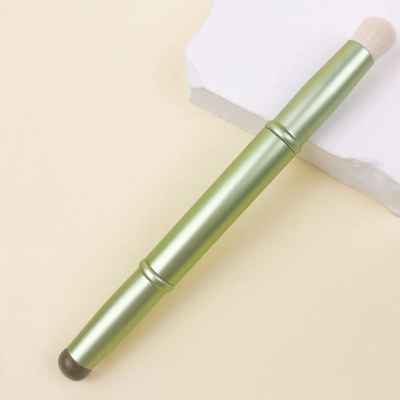 1pc double-head lip brush, aluminum alloy shell, dust-proof cover, makeup brush, jelly lip brush, makeup tool, facial makeup bru