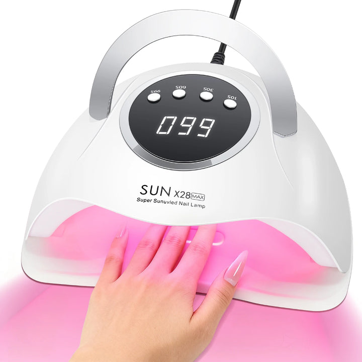 380W UV LED Nail Dryer Machine For Nails 90LEDs Gel Polish Curing Manicure Lamp With Handle Red Lights Nail Lamp For Salon