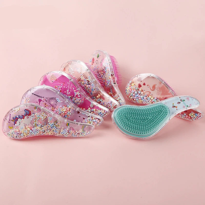 2025 New Cute Children's Horn Comb Cartoon Transparent Comb Anti Knot Fashion Massage Comb Smooth Hair Comb Hairdressing Comb