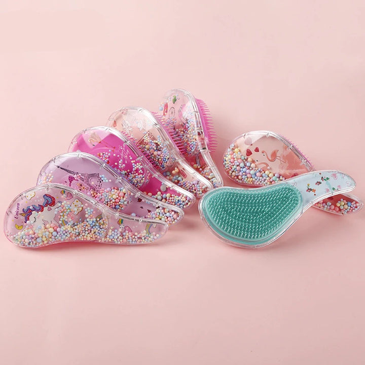2025 New Cute Children's Horn Comb Cartoon Transparent Comb Anti Knot Fashion Massage Comb Smooth Hair Comb Hairdressing Comb