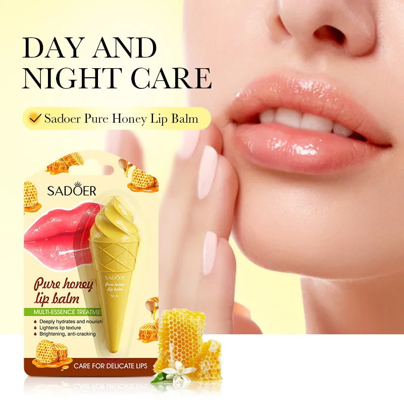 SADOER Avocado Moisturizing Lip Balm Honey Strawberry Anti Chap Lipstick Hydrating Repair Nourishing Lips Skin Care Products