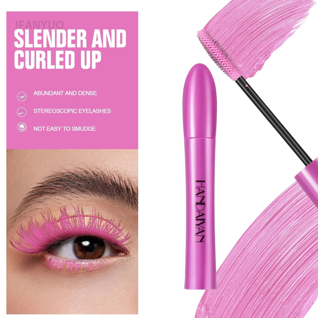 5D Colorful Silk Mascara Blue Red Black Cream Length Waterproof and Non-caking Colored Thickening Lengthening Curling Mascara