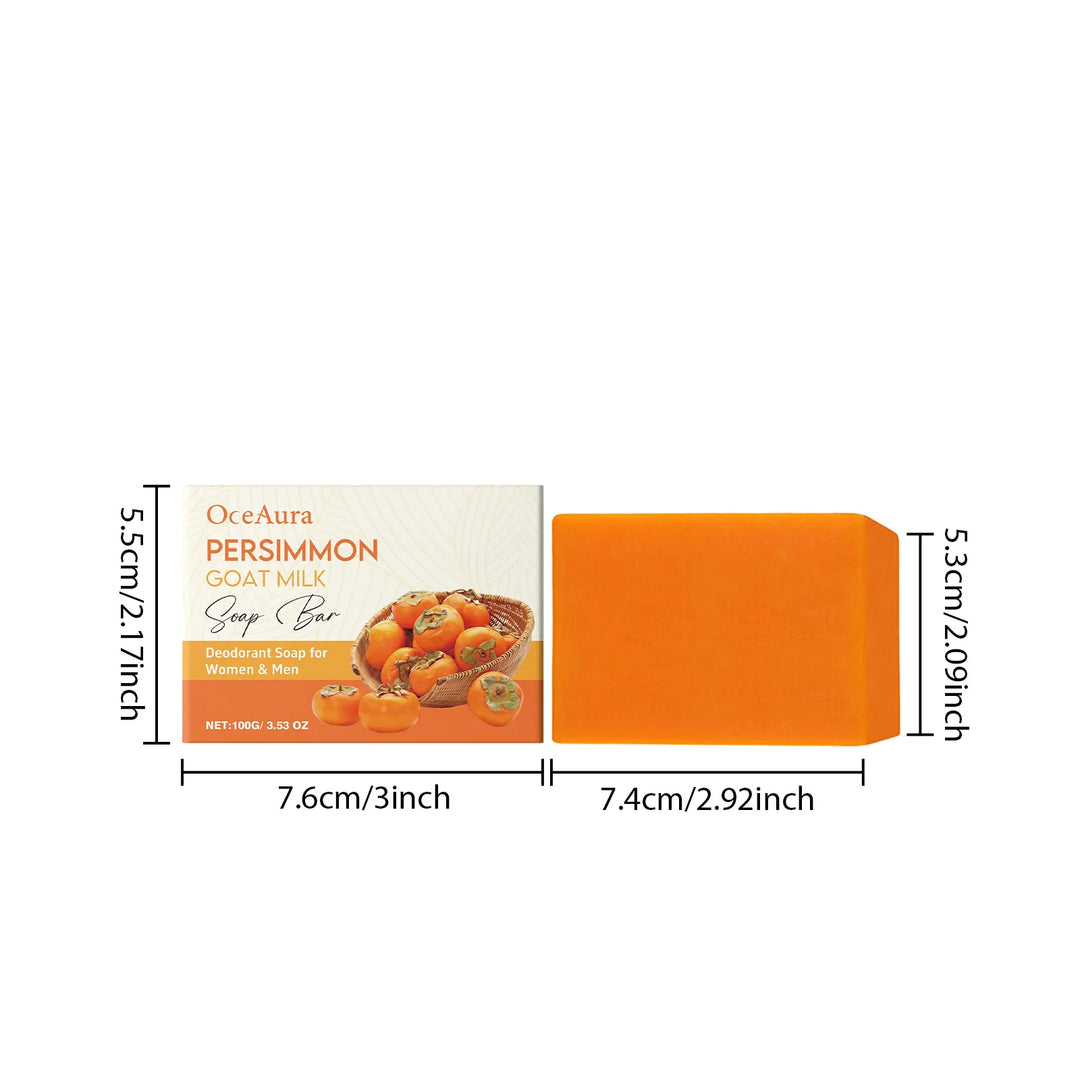 OceAura Persimmon & Goat Milk Nourishing Body Soap - Gentle Hydration, Deep Cleansing & Skin Revitalization