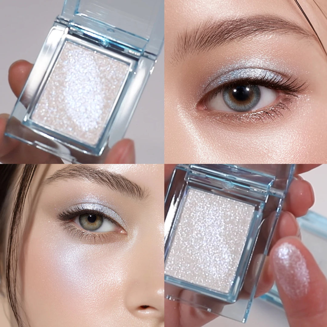 5-Color Creamy Highlighter  Palette - Soft Putty Texture, Intense Shimmer & Glitter, Long-Lasting
