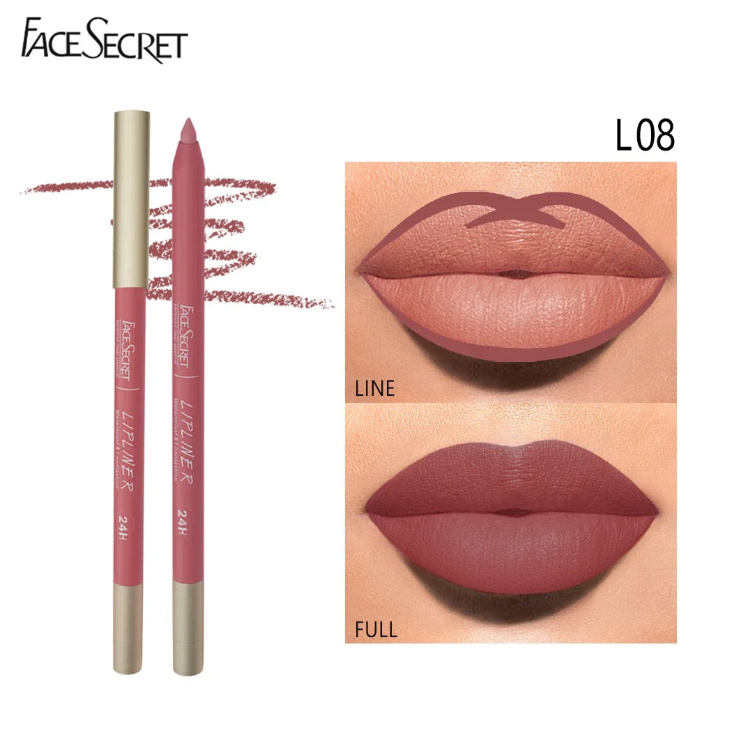 Face Secret Waterproof Liners Makeup Lipliner 12 Colors Matte Velvet Lipstick Pen / Liptint Long Lasting Waterproof Lip Tint