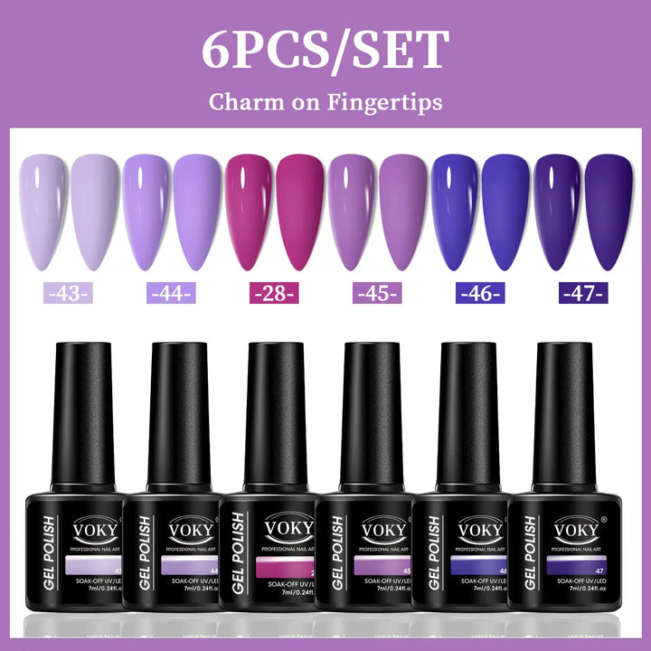 VOKY 6-Piece Set of Nail Gel, Seasonal Fashionable Nail Gel, The Perfect Gift for Ladies to Give During Festivals