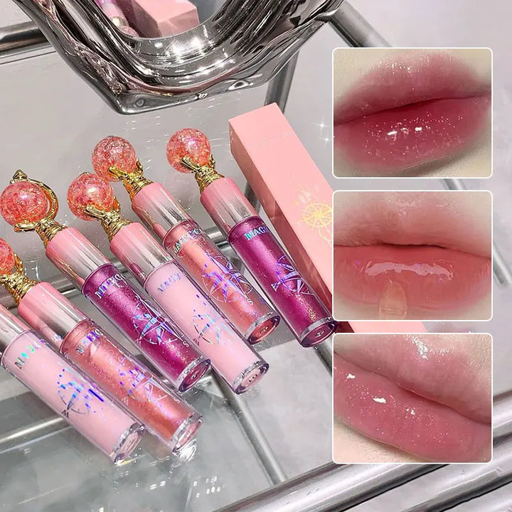 MAGIC CASA Shimmering Lip Gloss — Hydrating and Moisturizing, Mirror Finish, Plumping Glass-Like Lips
