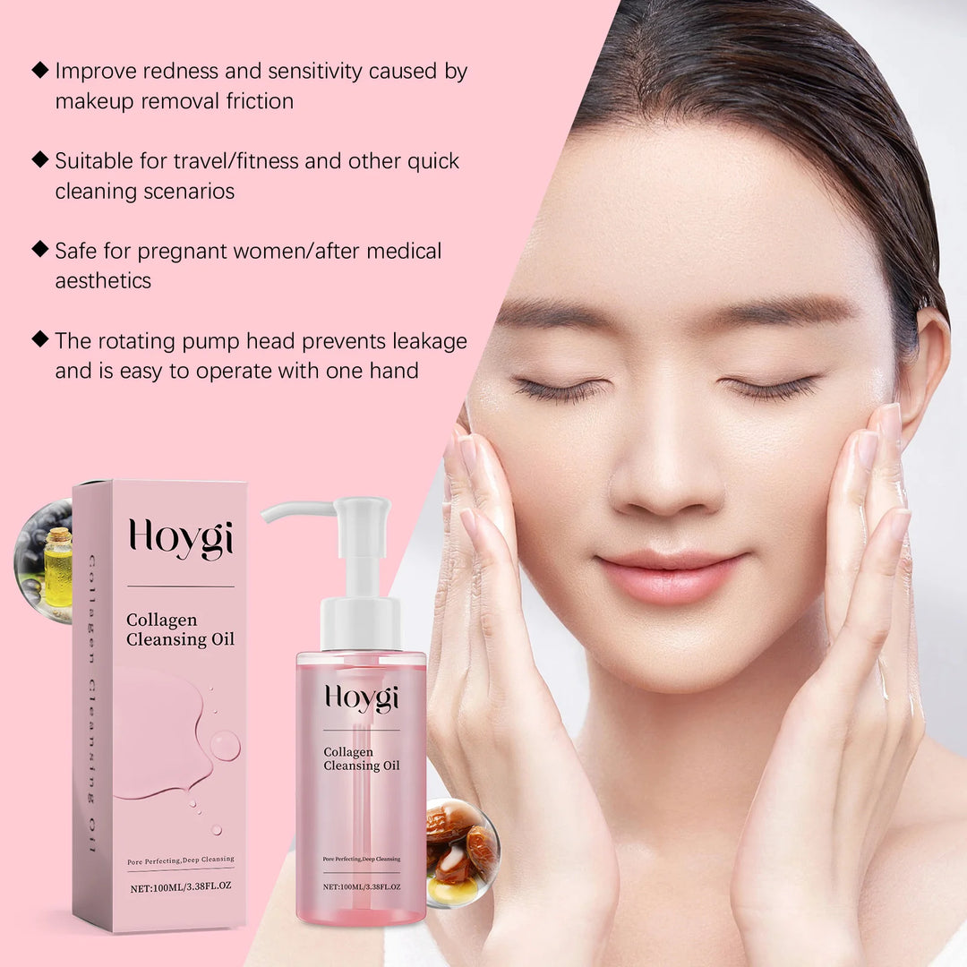 Gentle Collagen Makeup Remover for Sensitive Skin Waterproof Pore Cleansing Non Comedogenic 100ml Travel Size Facial Cleanser