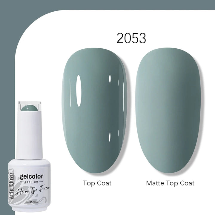 Arte Clavo Solid Color Gel Nail Polish 15ml Soak Off UV LED Gel Semi-Permanent Glitter Polish For Manicure Nail Art Salon Gel