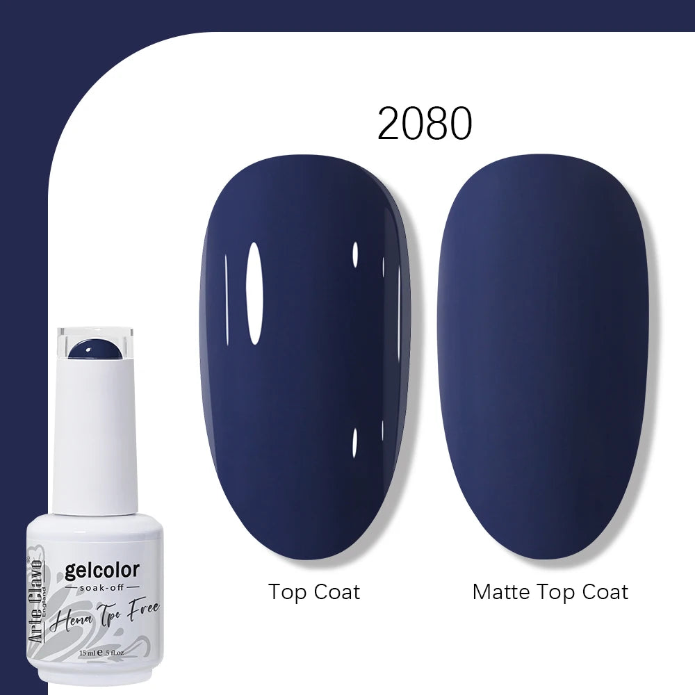 Arte Clavo Solid Color Gel Nail Polish 15ml Soak Off UV LED Gel Semi-Permanent Glitter Polish For Manicure Nail Art Salon Gel