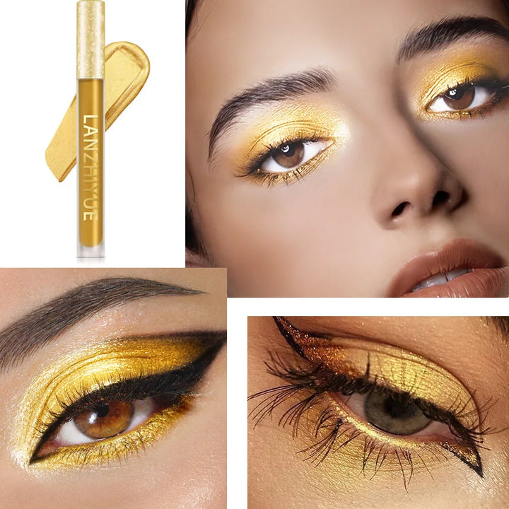 Golden Liquid Eyeshadow Liquid Mermaid Pearlescent Shimmer Eyeshadow Liquid Lip Glaze Color Rendering Shiny Dual-use Lip Gloss