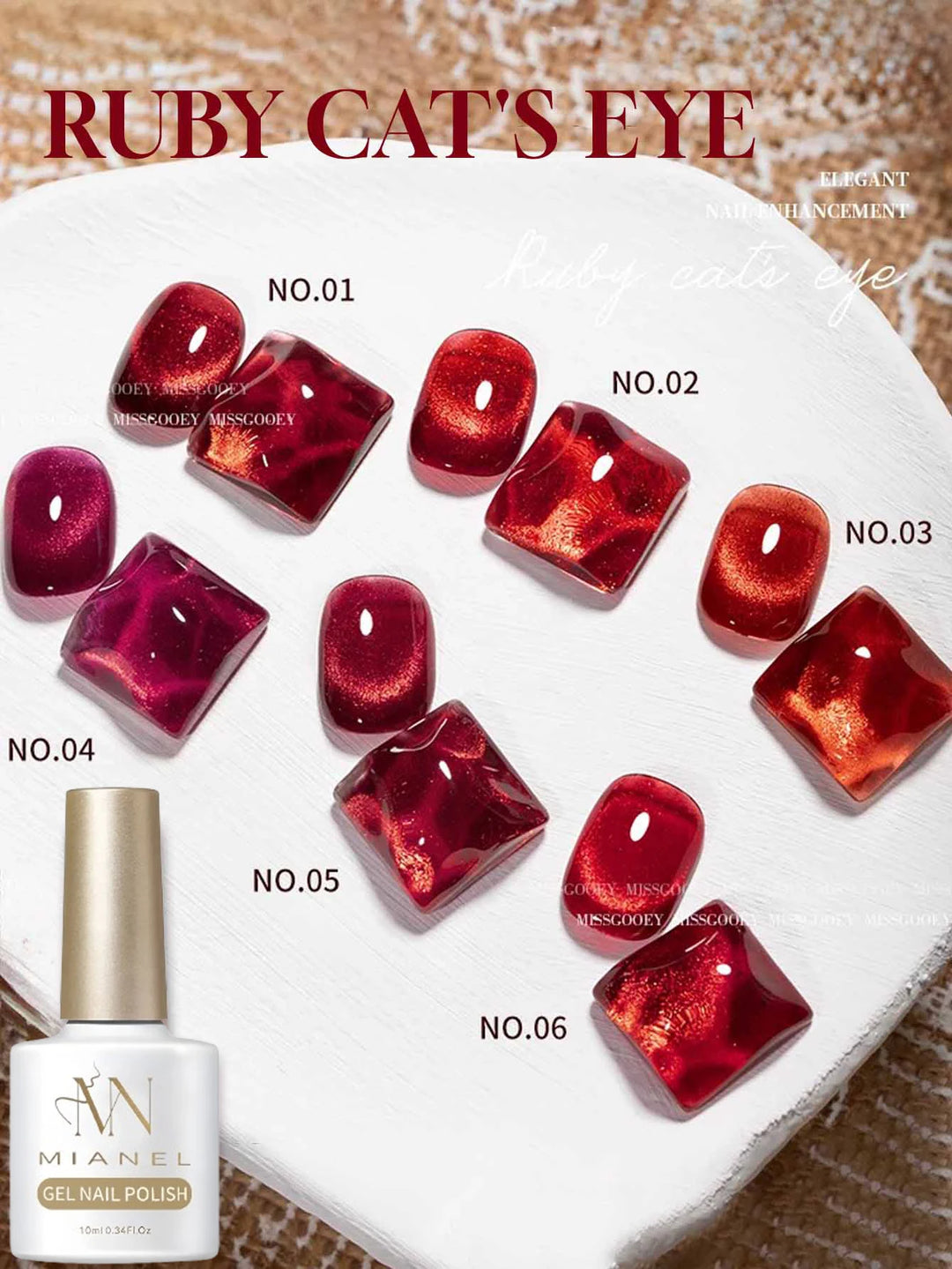 12ML 1-21PCS Autumn Nails Red through half the Sky Cat Eye Nail Glue Halloween New Whitening Glass Bead Cat Eye Nail Polish