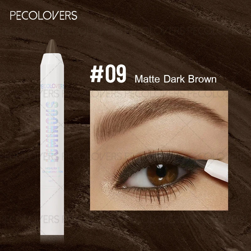 1PC Pearl Matte Waterproof Eyeshadow Pen, Highlighter, Smooth Application, Brown, Convenient, Ideal Christmas, Halloween Gift