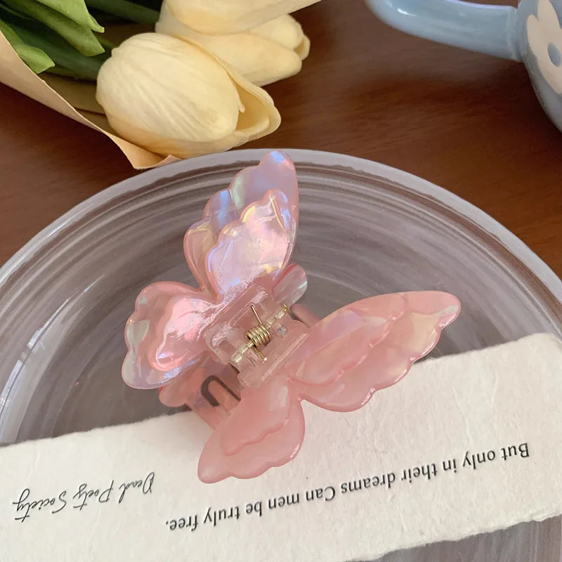 New Fairy Acetate Butterfly Claw Clip Female Elegant Colorful Bow Crab Shark Hair Clips Hairpins For Women Girl Hair Accessories