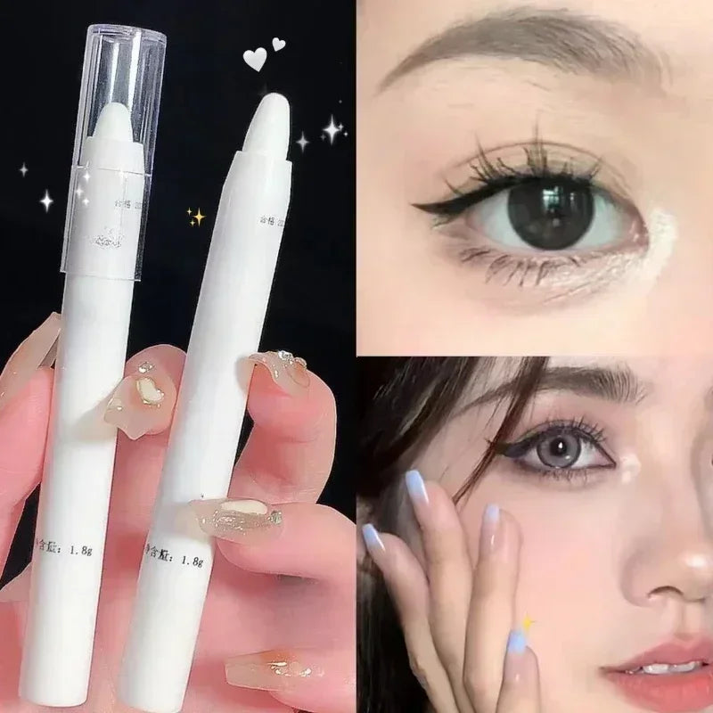 Matte White Lying Silkworm Highlighter Pen Pearlescent Eyeshadow Stick Brightening Pearl Eyeliner Waterproof Glitter Eye Shadow