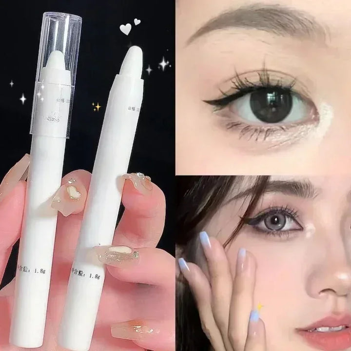 Matte White Lying Silkworm Highlighter Pen Pearlescent Eyeshadow Stick Brightening Pearl Eyeliner Waterproof Glitter Eye Shadow