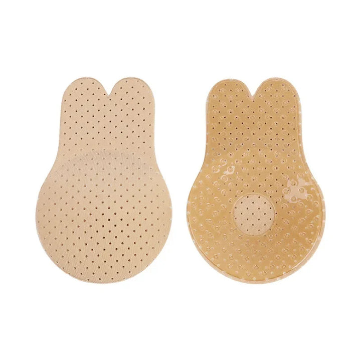Women Push Up Bras Self Adhesive Silicone Strapless Invisible Bra Reusable Sticky Breast Lift Tape Rabbit Nipple Cover Bra Pads