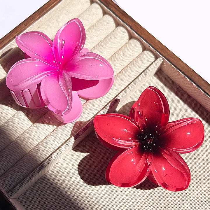 2PCS Fashion Women Flower Hair Clip Set Vacation Bohemia Egg Flower Hair Claw Clamp Barrette Girls Hairpin Hair Accessories Gift