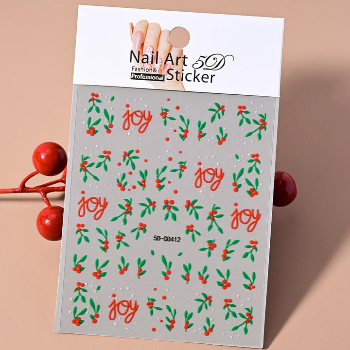 5D Embossed Sexy Red/Pink Lips Nail Stickers Self-Adhesive Blooming Red Lips Nail Decal Romantic Luxy Lady Lips Manicure Slider